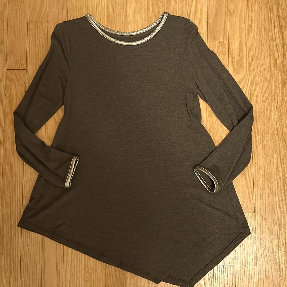 Soft Surroundings Petite Knit Tunic Metallic Trim